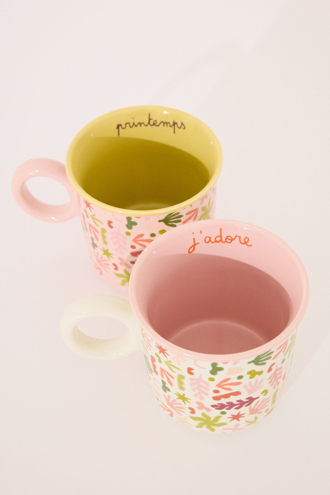 Set of 2 multicoloured ceramic cups