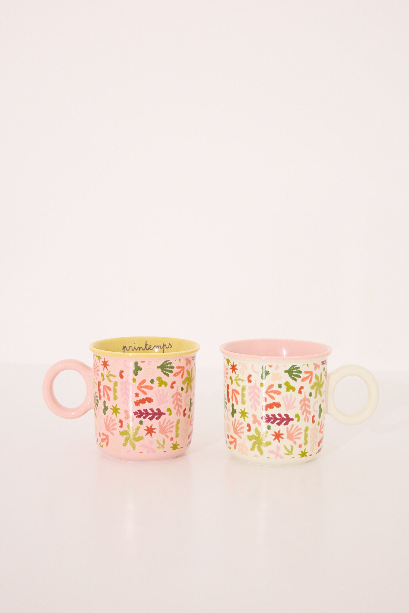 Set of 2 multicoloured ceramic cups