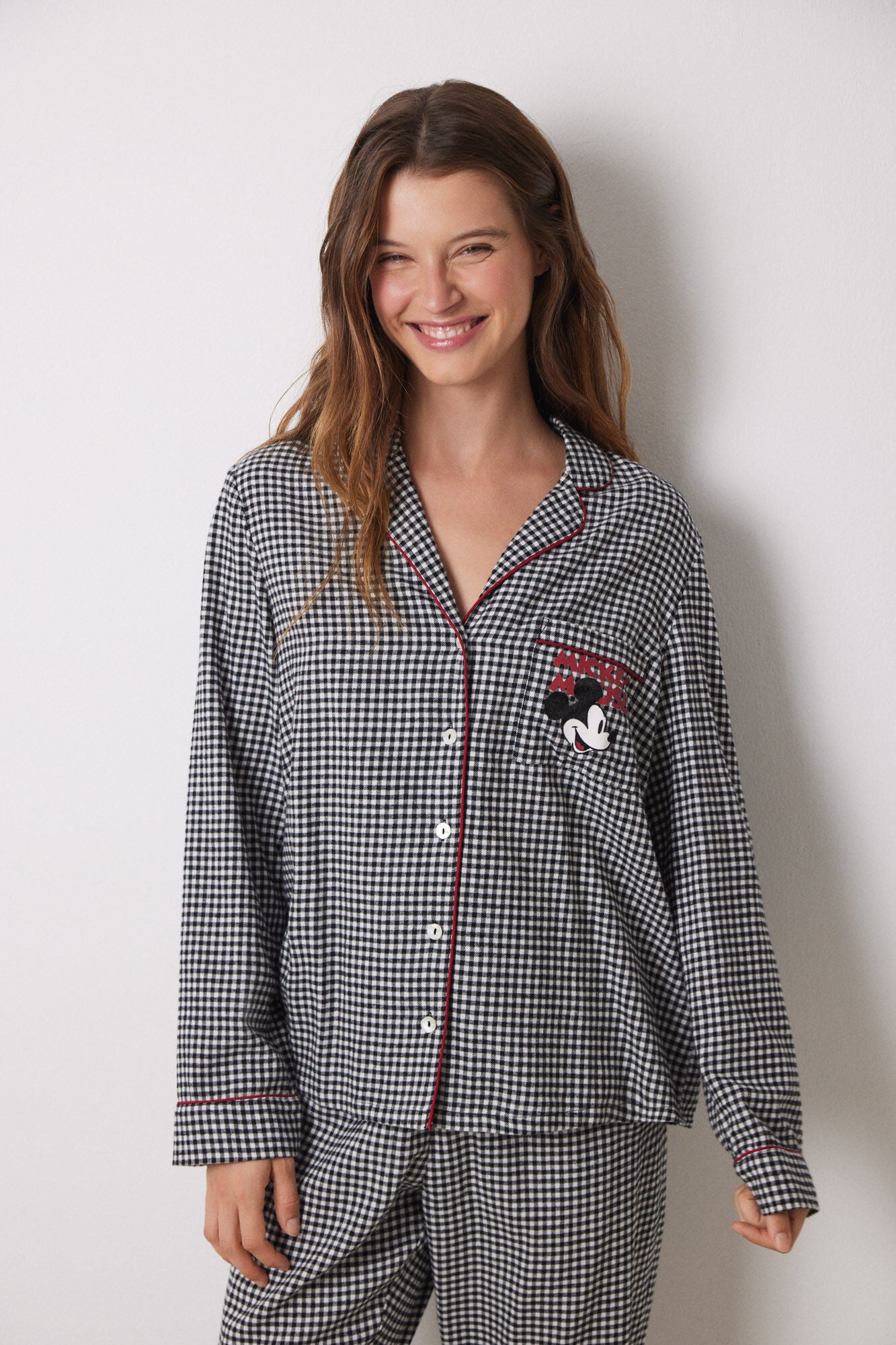 Mickey Mouse Long Plaid Shirt Pyjamas