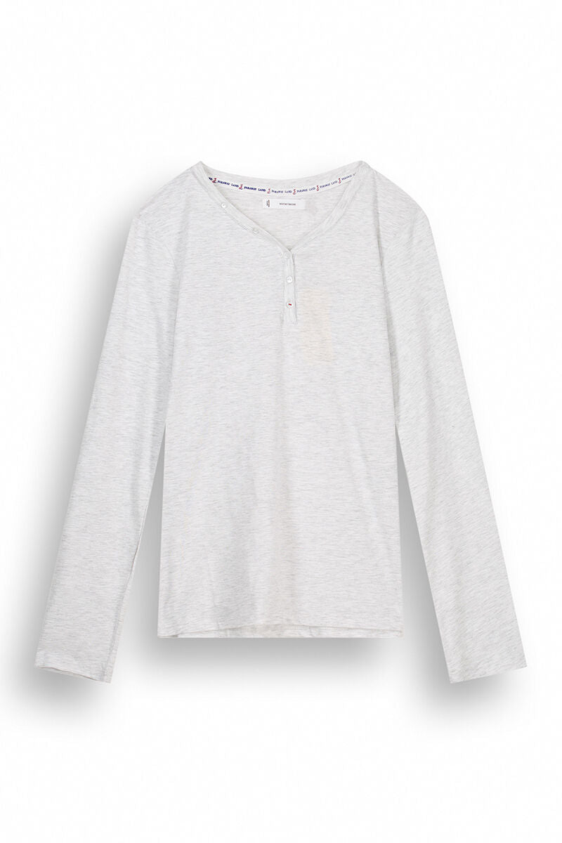 Grey long sleeve cotton t-shirt