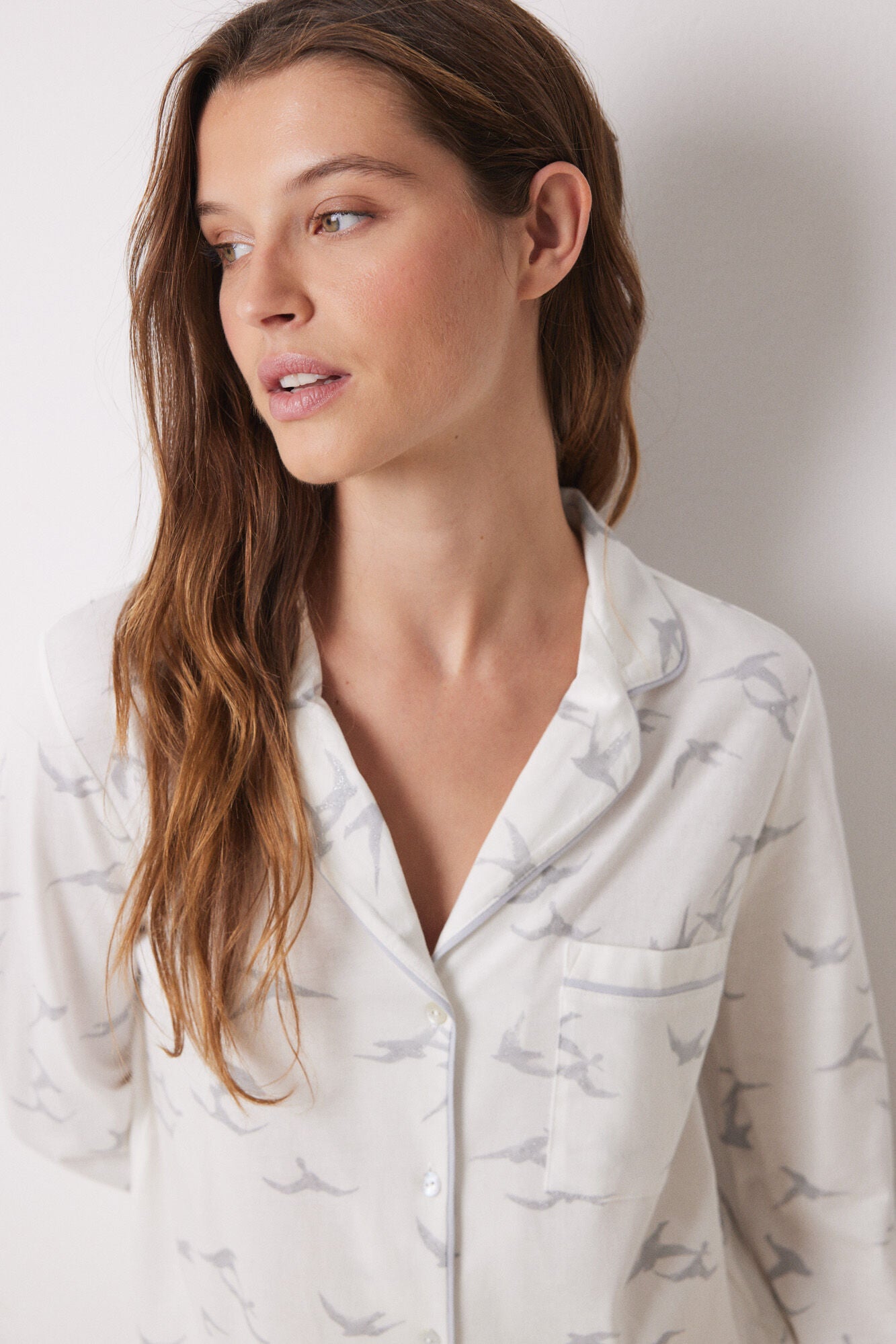 100% cotton bird shirt pajamas