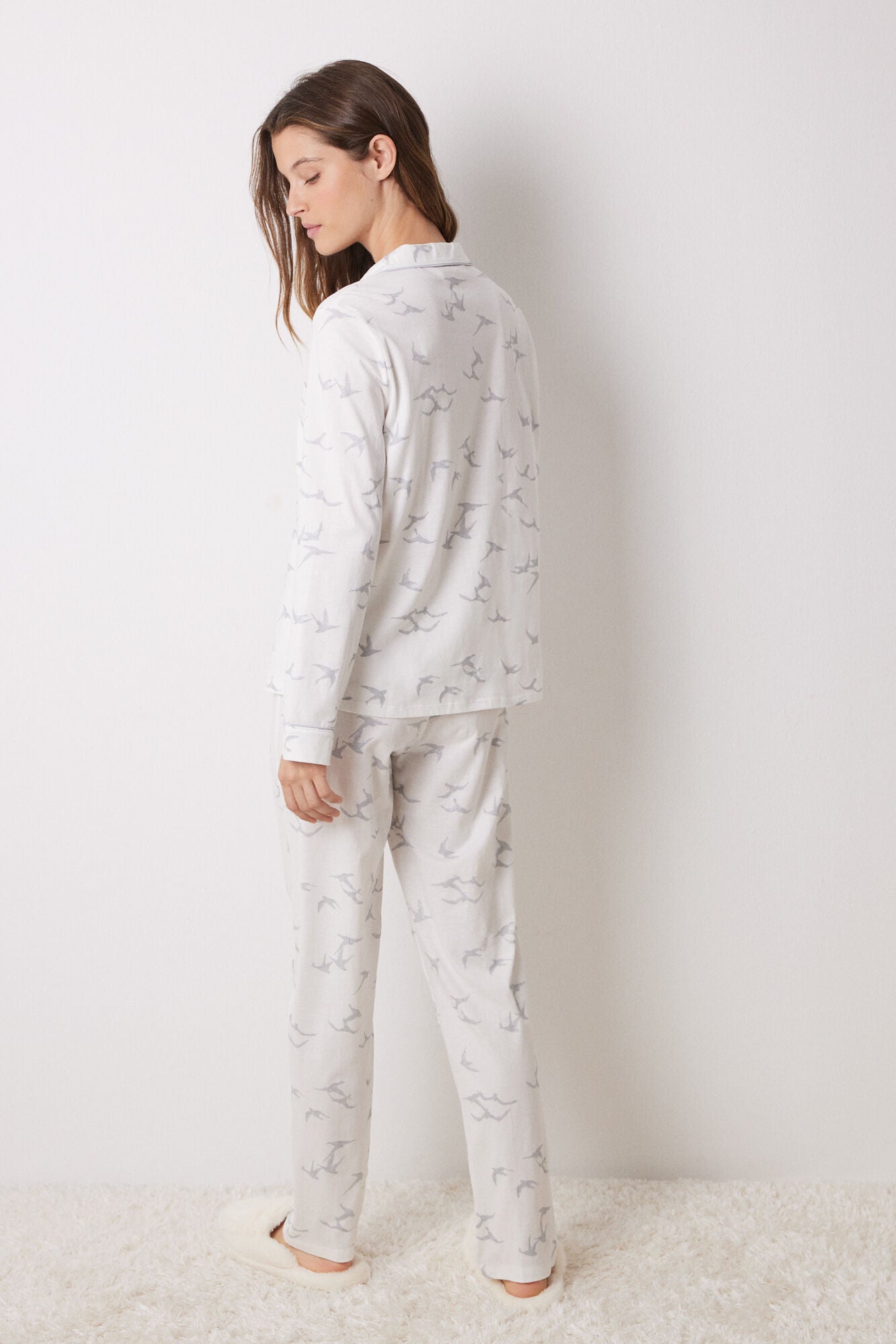 100% cotton bird shirt pajamas