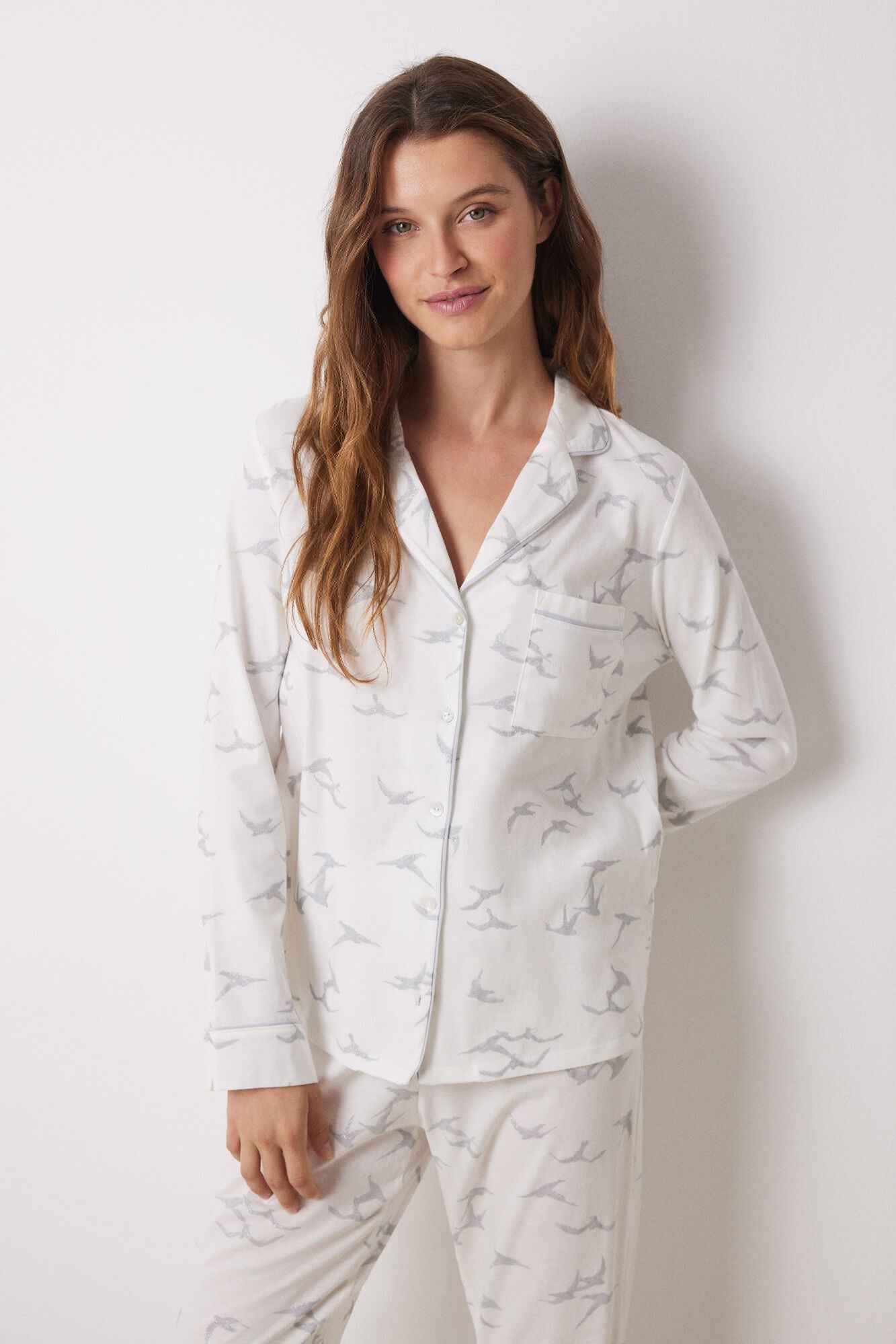 100% cotton bird shirt pajamas