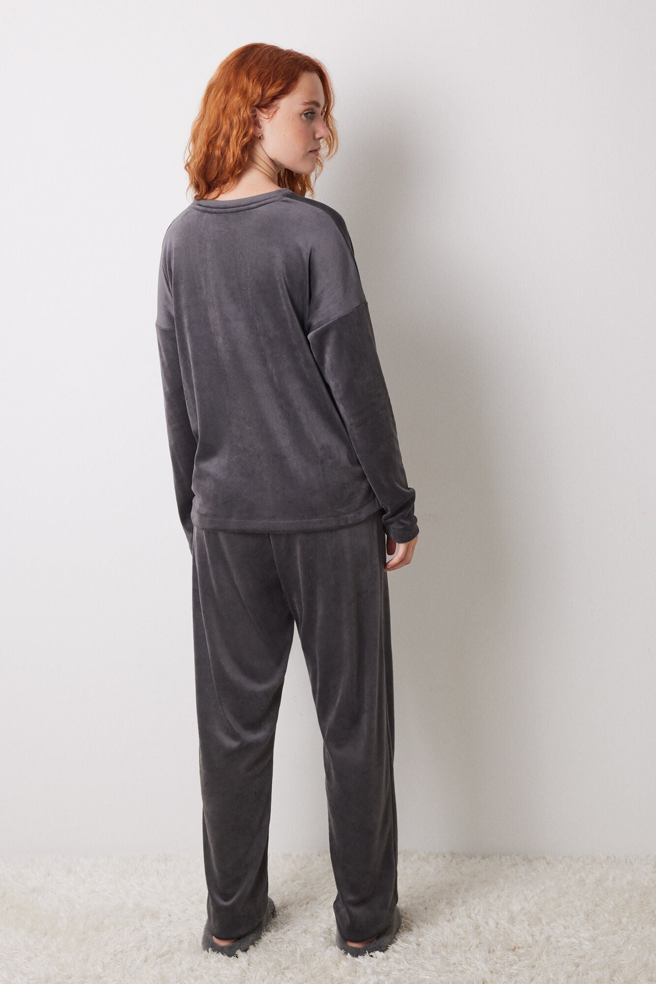 Long black velour pajamas