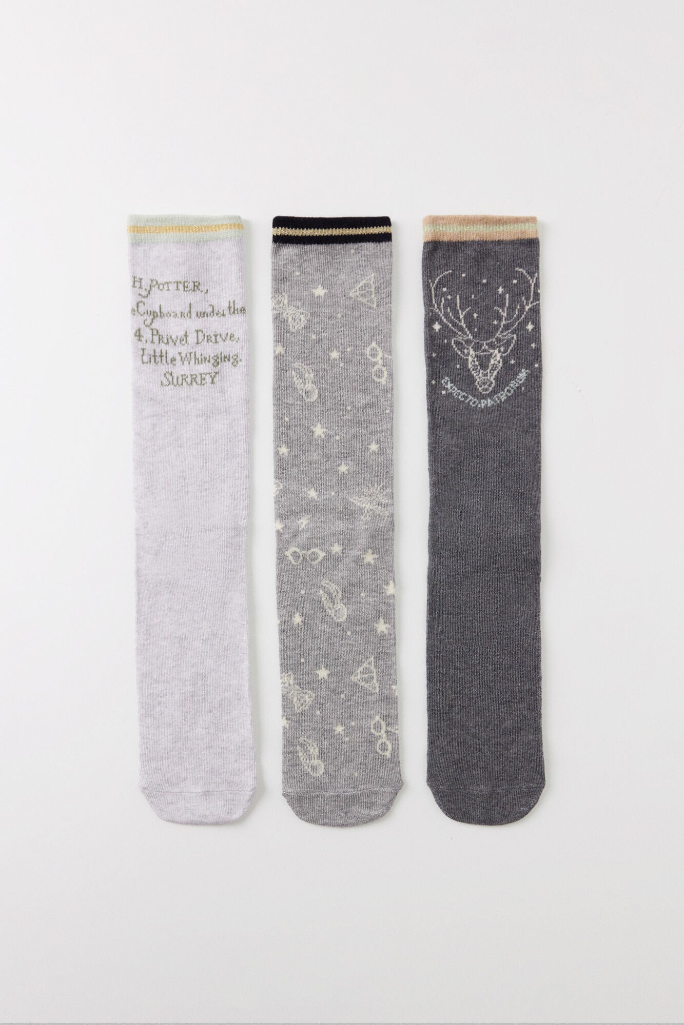 Pack of 3 Harry Potter lurex high socks