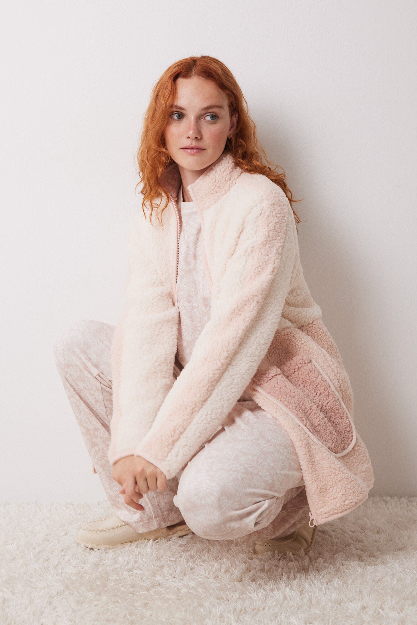 Long pink velvet pyjamas