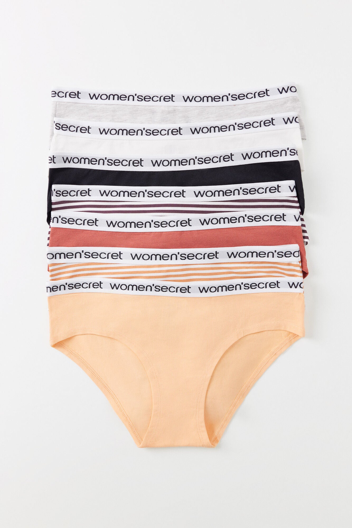 Pack of 7 wide cotton panties with logo